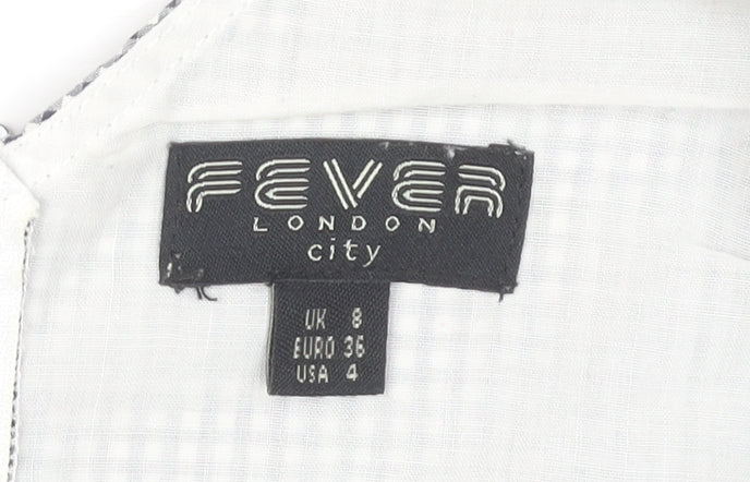 Fever London Women's Grey Check A-Line Dress Size 8