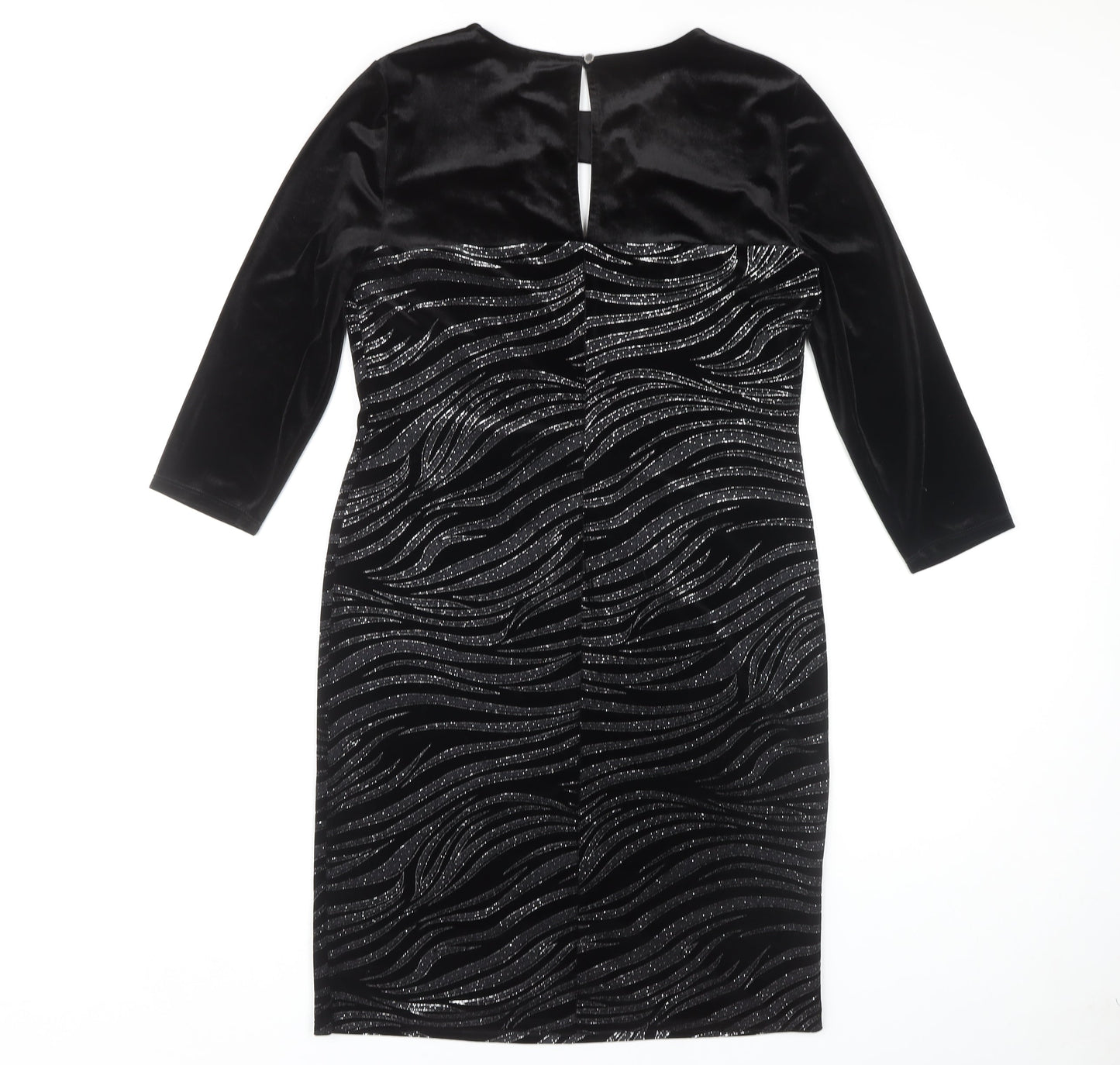 Star by Julien Macdonald Women's Black Glitter Bodycon Dress