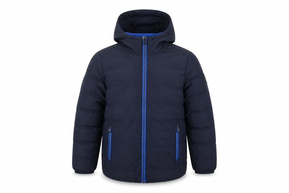 Next Boys Blue Puffer Jacket 7 Years - Hooded & Lined