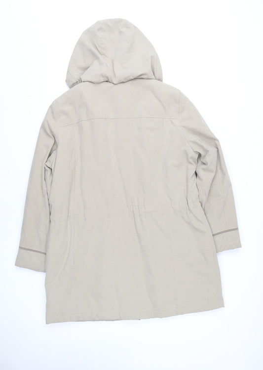 Bonmarché Women's Beige Rain Coat Medium Long Hooded