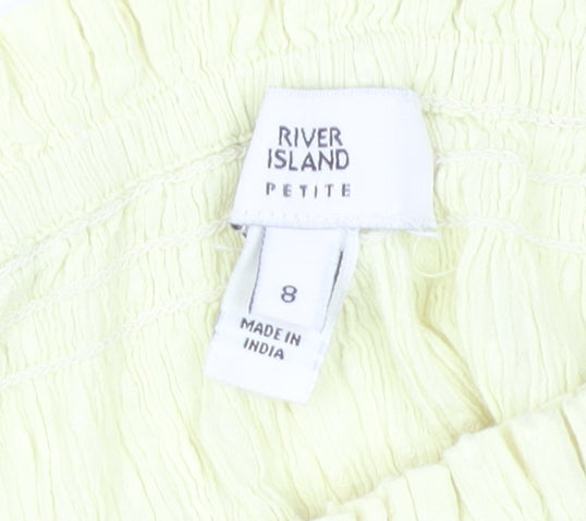 River Island Yellow Off-Shoulder Balloon Sleeve Top