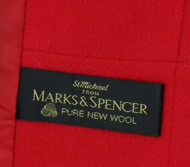 Marks and Spencer Women's Red Wool Pea Coat Size 14