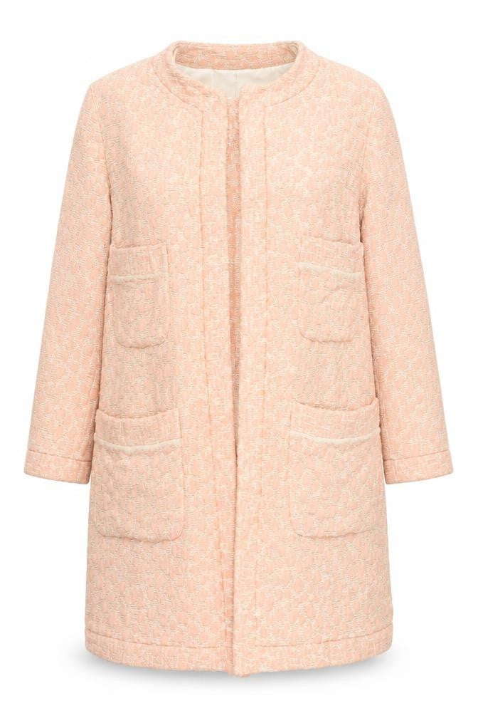 Zara Women’s Pink Tweed Overcoat Size 8