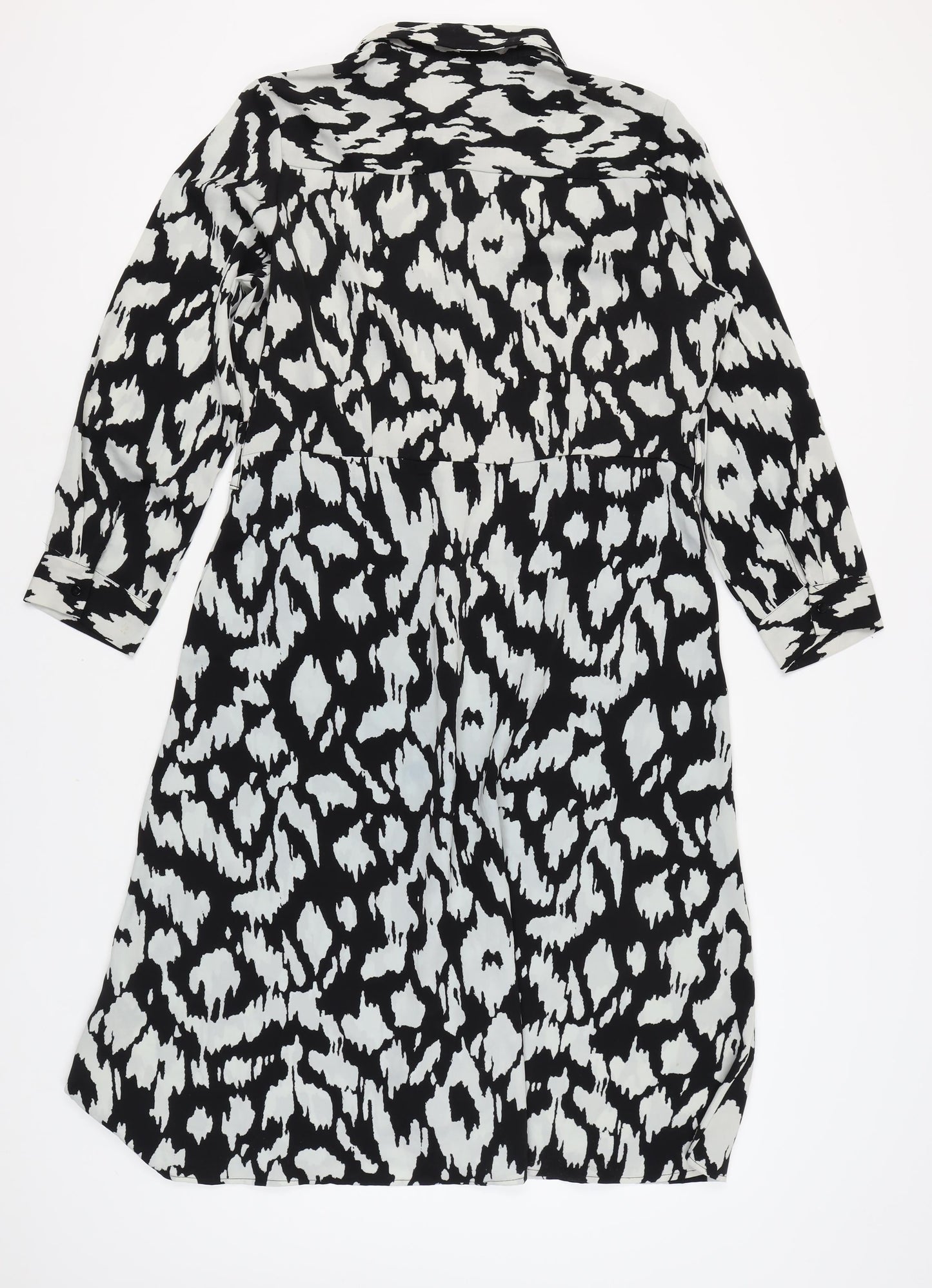 Love Sunshine Women's Black Animal Print Shirt Dress