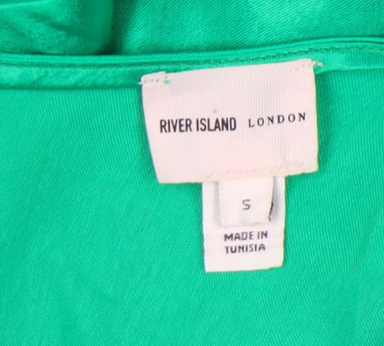 River Island Women's Green Short Sleeve Dress S