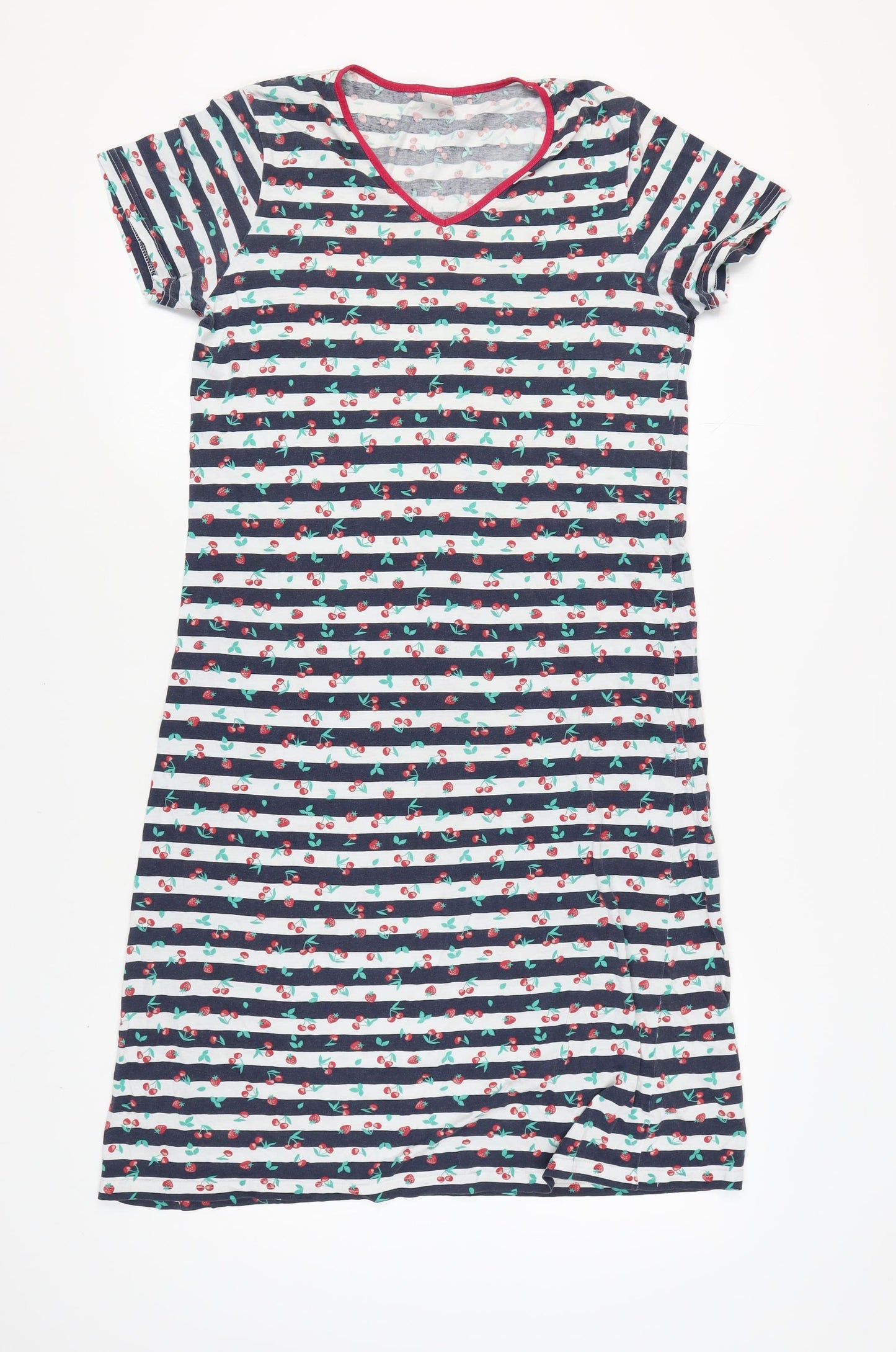 Damart Women's Multicoloured Striped Cotton Nightshirt S