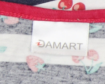 Damart Women's Multicoloured Striped Cotton Nightshirt S