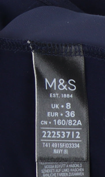 Marks and Spencer Women's Blue Blouse, Size 8, Casual Wear