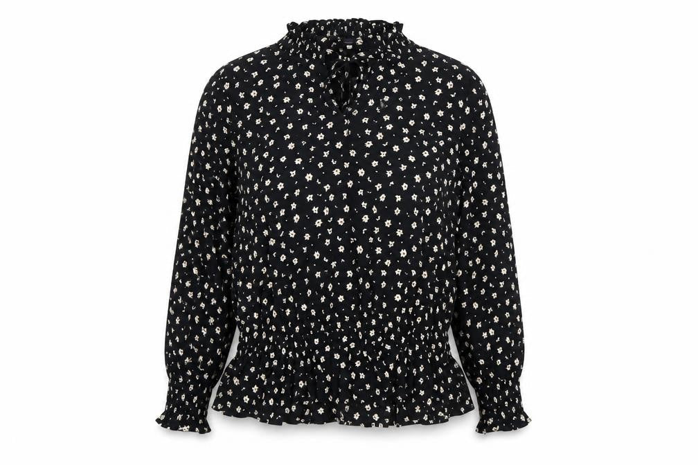 Marks and Spencer Women's Black Floral Blouse Size 18