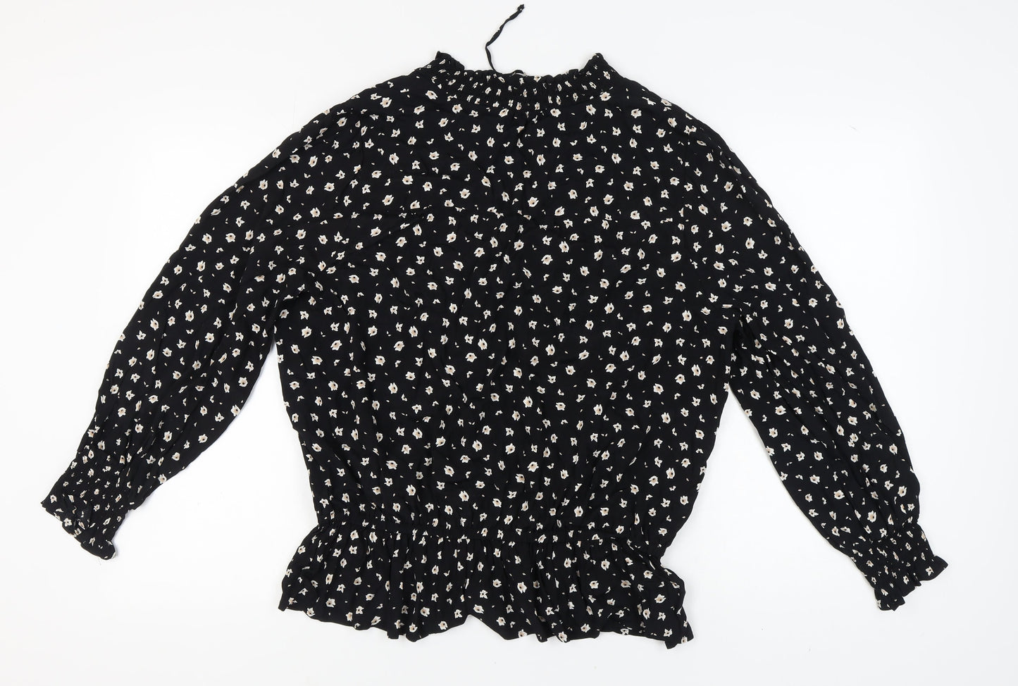 Marks and Spencer Women's Black Floral Blouse Size 18
