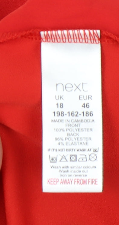 Next Women's Red Sleeveless Wrap Blouse Size 18