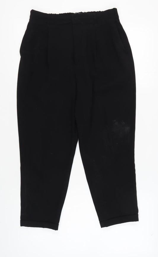 Zara Women's Black Cropped Trousers - Size M