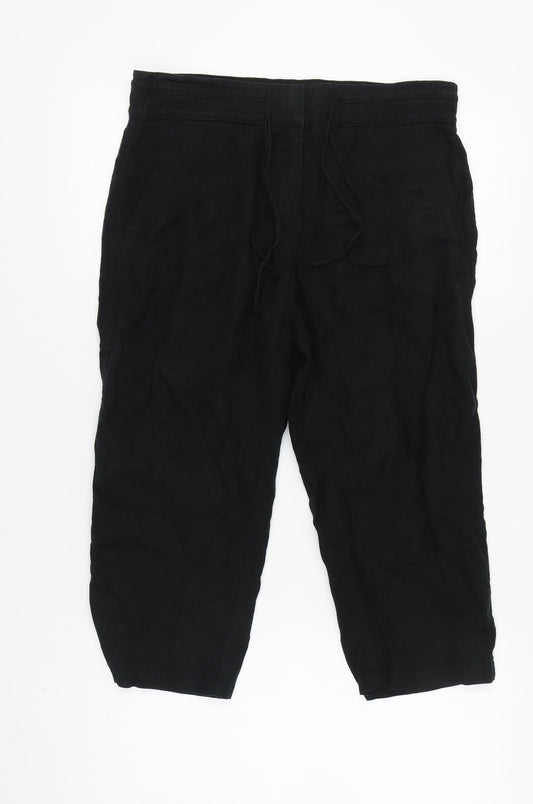Next Women's Black Linen Trousers Size 12