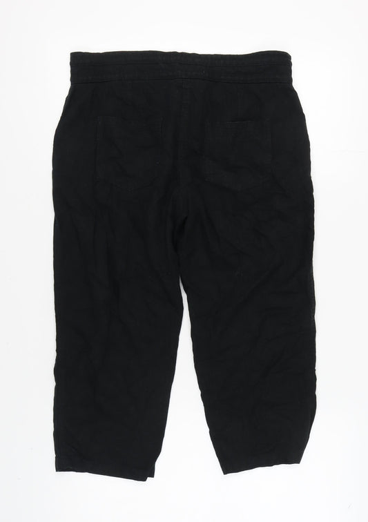 Next Women's Black Linen Trousers Size 12