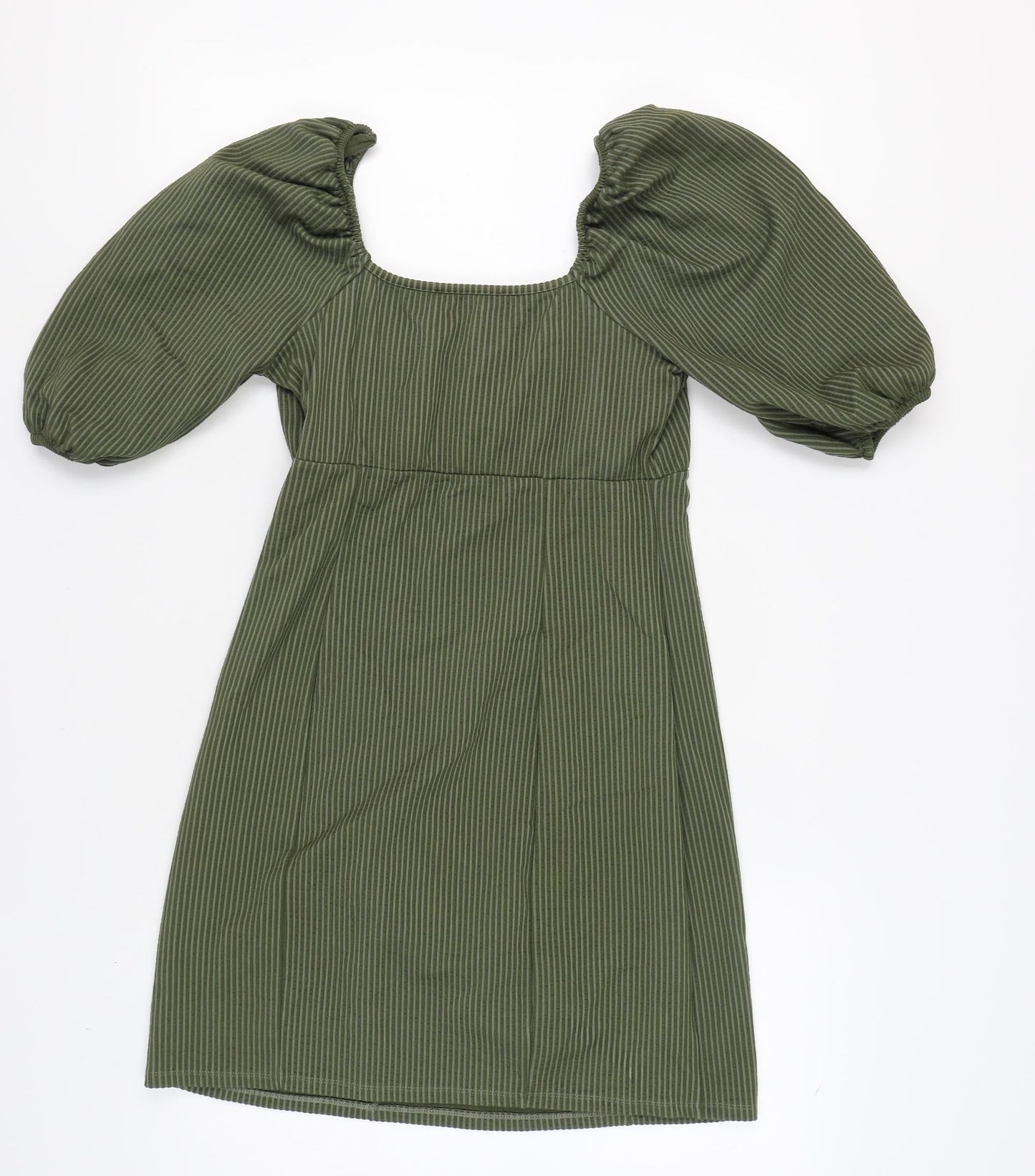 Very Women's Green Striped Dress, Size 12