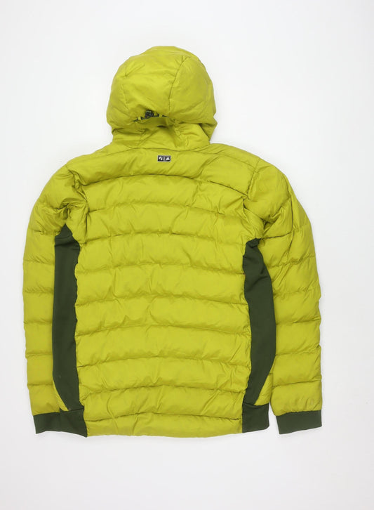Adidas Men's Green Puffer Jacket with Hood - M