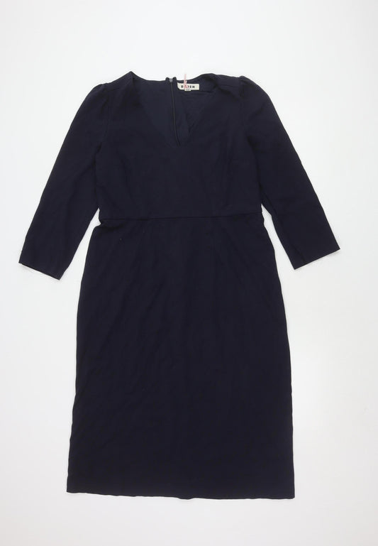 Boden Women's Blue Sheath Dress Size 16 V-Neck