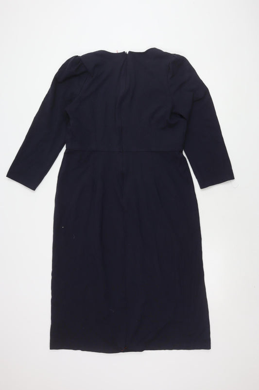 Boden Women's Blue Sheath Dress Size 16 V-Neck