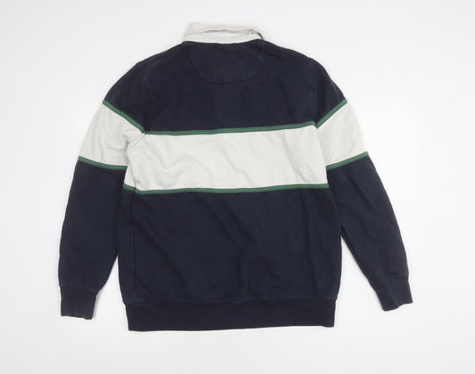 Jack Wills Men's Blue Colourblock Polo L