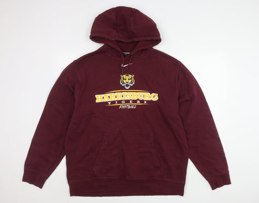 Nike Men's Red Pullover Hoodie L Fleece Graphic