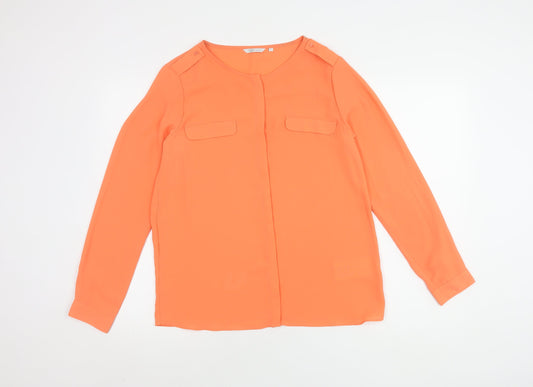Dockers Women's Orange Blouse Size S Long Sleeve Casual