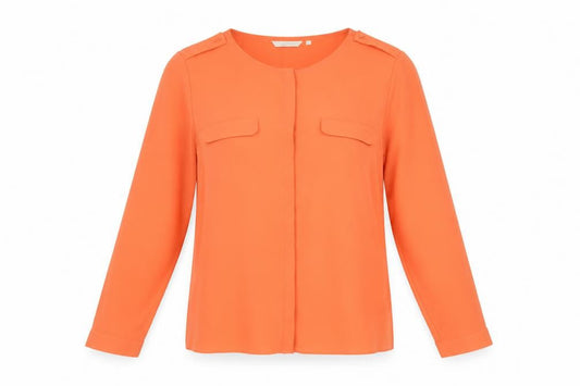 Womens UK Size S DOCKERS Orange Polyester Blouse