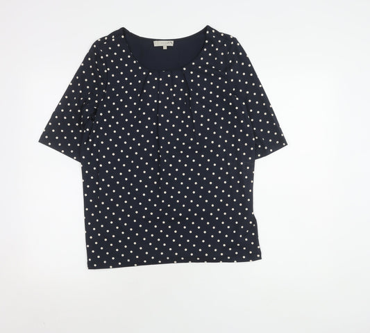 Hobbs Women's Blue Polka Dot Blouse, Size S, Casual