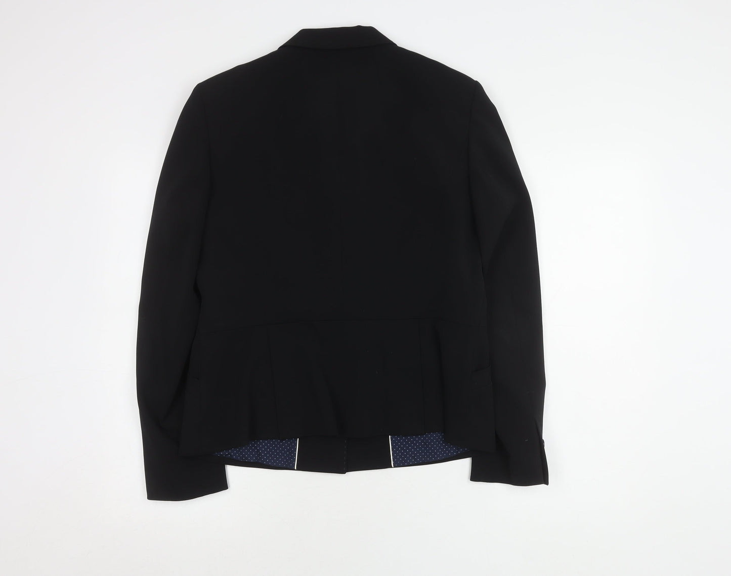 Jigsaw Women's Black Blazer UK 16 Polka Dot Lining