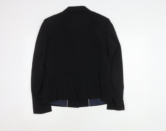 Jigsaw Women's Black Blazer UK 16 Polka Dot Lining
