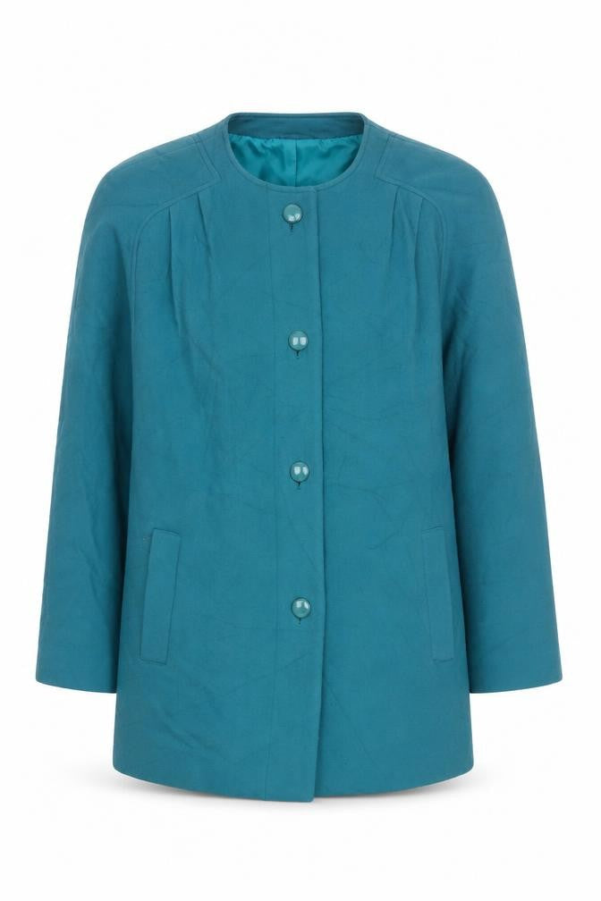 Eastex Women's Green Buttoned Wool Jacket Size 12