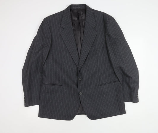 Magee Men's Grey Striped Blazer, Size 44S