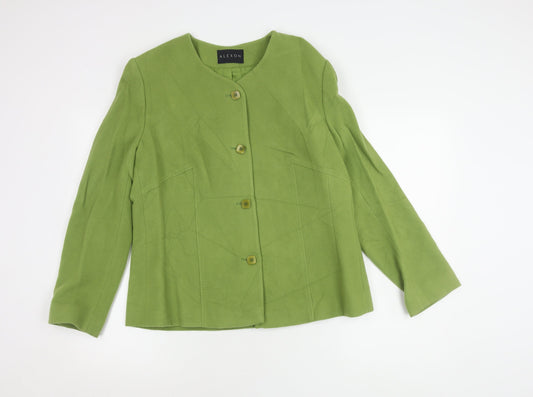 Alexon Green Women's Suit Jacket Size 14 Classic Fit