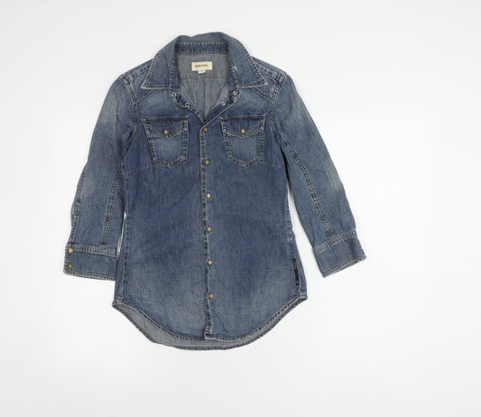 Diesel Women's Blue Denim Button-Up Shirt XS