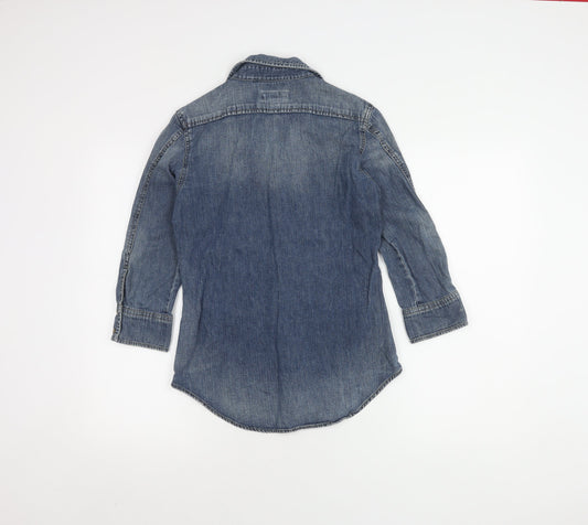 Diesel Women's Blue Denim Button-Up Shirt XS