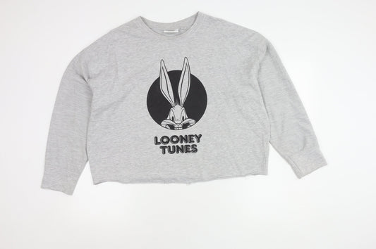 Looney Tunes Women's Grey Pullover Sweatshirt Size S