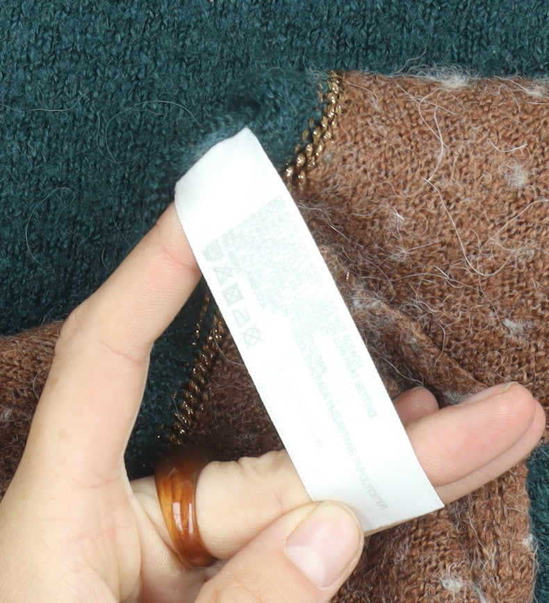 Fat Face Women's Brown Green Pullover, UK 8