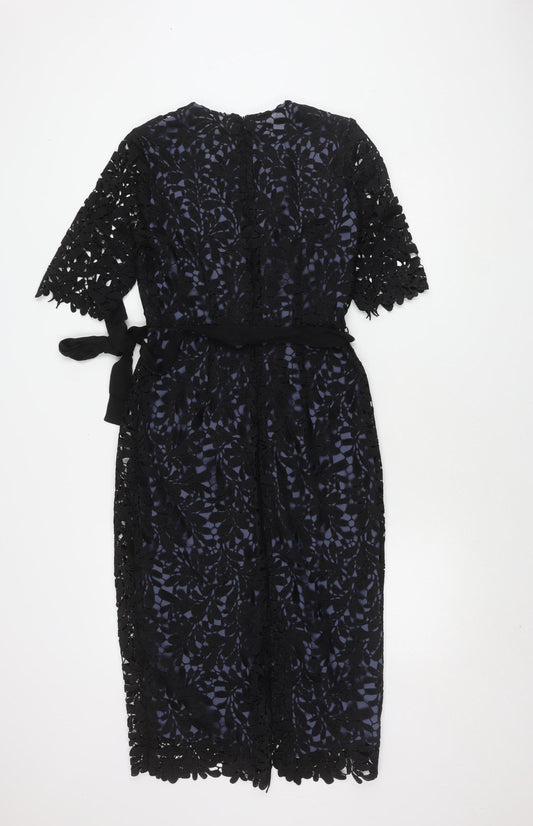 L.K. Bennett Women's Blue/Black Lace Accent Dress Size 6