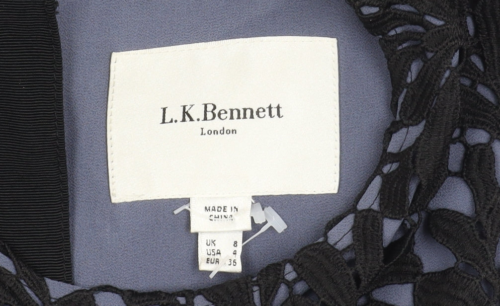 L.K. Bennett Women's Blue/Black Lace Accent Dress Size 6