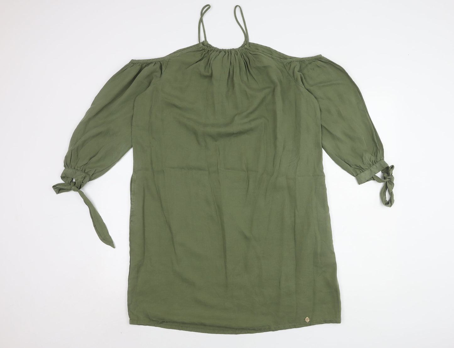 Superdry Women's Green Cold Shoulder Dress Size 16