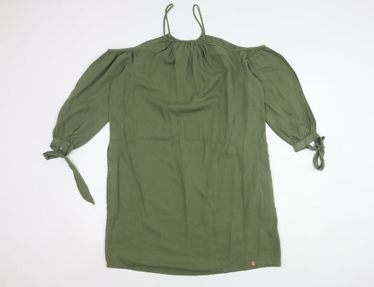 Superdry Women's Green Cold Shoulder Dress Size 16
