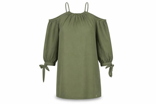 Superdry Women's Green Cold Shoulder Dress Size 16