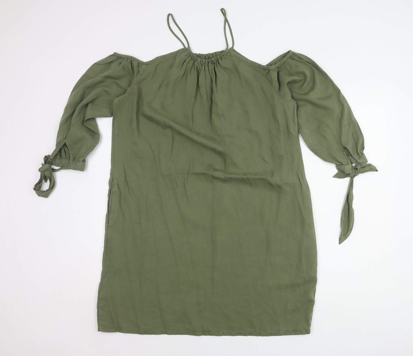 Superdry Women's Green Cold Shoulder Dress Size 16