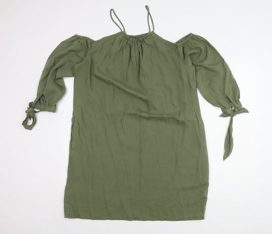 Superdry Women's Green Cold Shoulder Dress Size 16