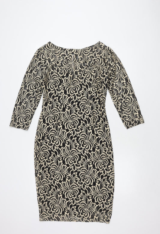 Joe Browns Women's Black Floral Sheath Dress Size 12