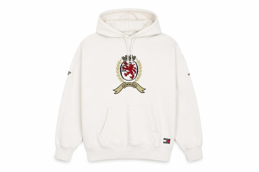 Unisex Adults UK S Regular Tommy Jeans White Pullover Hoodie