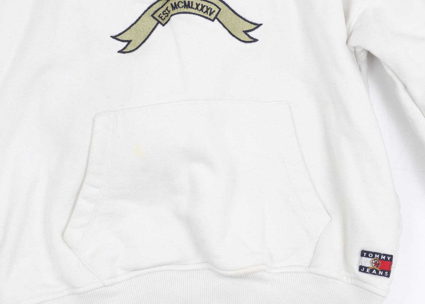 Tommy Jeans Unisex Adults White Pullover Hoodie S