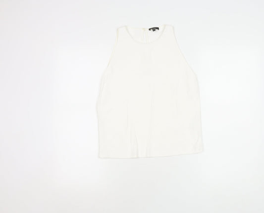 Massimo Dutti Women's White Sleeveless Blouse XS