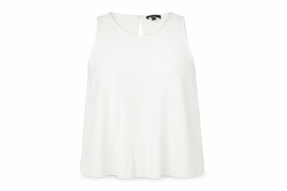 Womens UK Size XS Massimo Dutti White Viscose Blouse