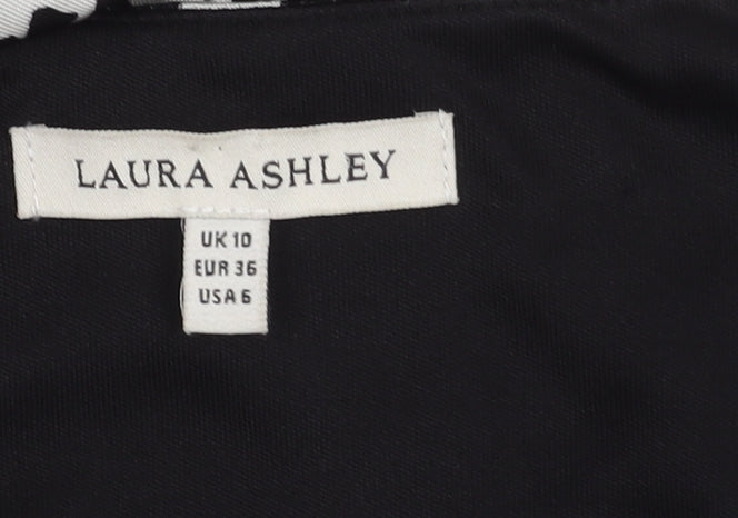 Laura Ashley Women's Black Floral Dress, Size 10, Casual