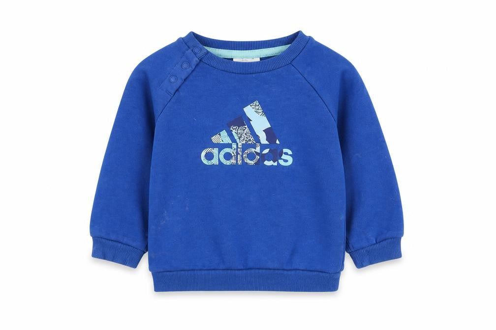 Adidas Blue Unisex Baby Pullover Jumper 6-9 Months